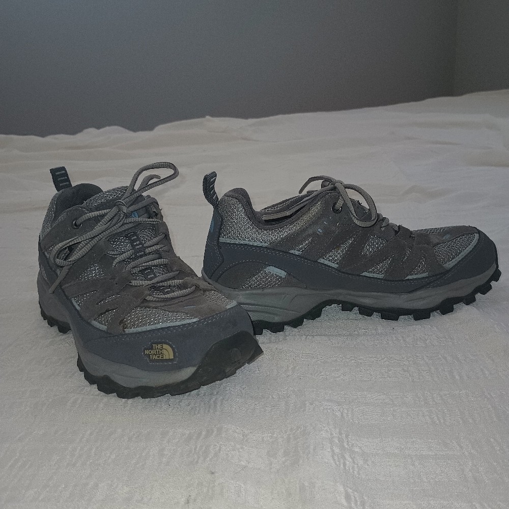 The North Face Gray and Black Athletic Shoes Rugged Design